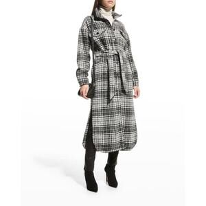 LBLC THE LABEL Hayley Long Belted Plaid Jacket - S NWT